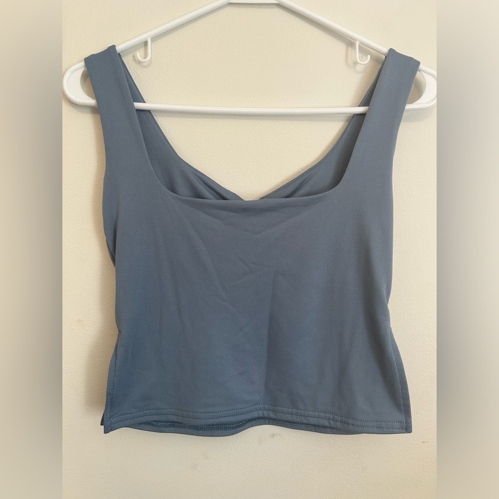 Blue Ruched Tank Top - Picture 2 of 3